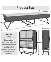 Twin Size Deluxe Diplomat Folding Bed with Luxurious Memory Foam