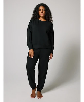 Lovall Petite Luxe Lounge Jogger+Sweatshirt Set