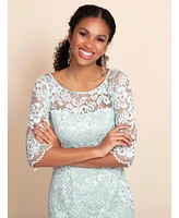 Alie Street London Women's Lila 3/4 Sleeve Lace Midi Dress