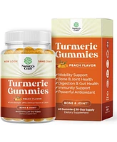 Turmeric Curcumin Gummies | Immune Booster Turmeric Gummies | for Joint Support and Advanced Skin Care | Peach Flavor | 60ct