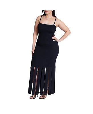 Eloquii Plus Ribbed Fringe Dress