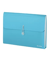 Accordion File Organizer Blue, 7 Pocket Expanding and Cover Folder with Labels, Plastic Portable Desktop Letter A4 Paper, 1 Pc – by Enday