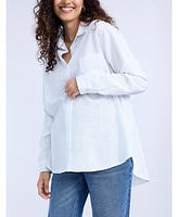Motherhood Maternity Maternity Long Sleeve Button-Up Poplin Shirt - Motherhood