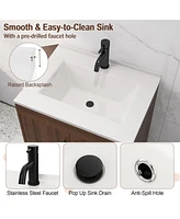 25 Inch Wooden Bathroom Storage Cabinet with Sink