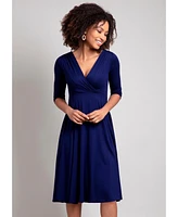 Alie Street London Women's Annie V-Neck 3/4 Sleeve Midi Dress