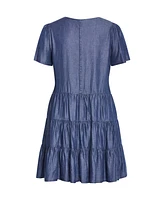 City Chic Plus Denim Tier Dress