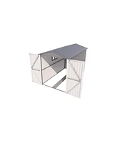 Motorcycle Steel Storage Shed - Grey/White