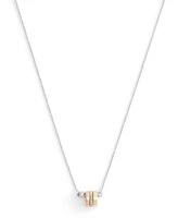 Coach Faux Stone Signature Safety Pin Rondelle Pendant Necklace
