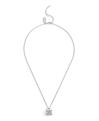 Coach Faux Cultivated Pearl Signature Tea Rose Handbag Pendant Necklace