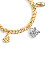 Coach Faux Stone Signature Handbag Charm Bracelet