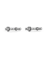 Coach Faux Cultivated Pearl Signature Tea Rose Huggie Earrings