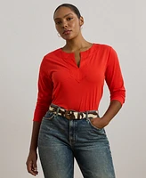 Lauren Ralph Plus Cotton Jersey Three-Quarter-Sleeve Tunic