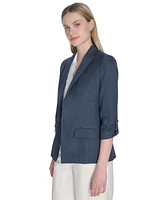 Calvin Klein Petite Faux Denim 3/4-Sleeve Jacket