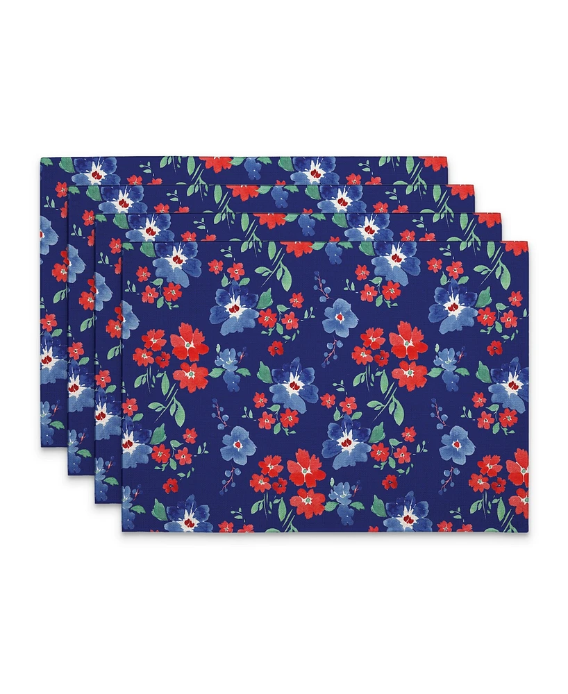 CounterArt Freedom Flowers Premier Fabric Placemats, Set of 4