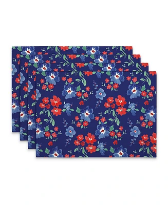 CounterArt Freedom Flowers Premier Fabric Placemats, Set of 4