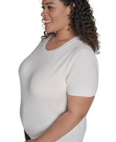 Calvin Klein Plus Textured Short-Sleeve Sweater
