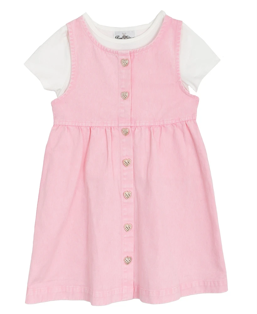 Sparkle & Shine Toddler and Little Girls 2-Piece T-Shirt Denim Dress Set