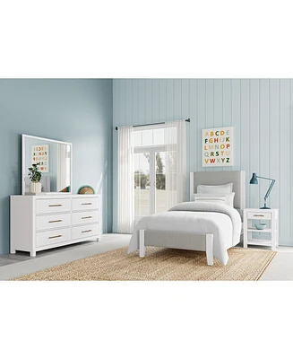 Catriona 3pc Bedroom Set (Twin Upholstered Bed, Dresser & Open Nightstand), Created for Macy's