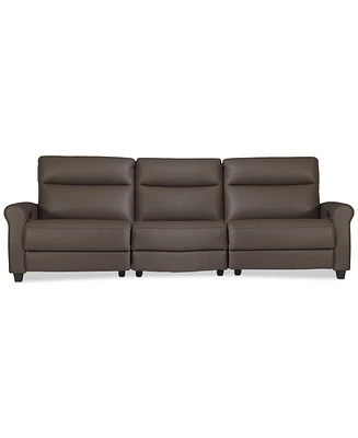 Thandler 3-Pc. Leather Sofa with 3 Power Recliners, Exclusively at Macy's