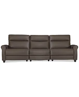 Thandler 3-Pc. Leather Sofa with 3 Power Recliners, Exclusively at Macy's