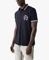 True Religion Men's Short Sleeve Buddha Face Polo Shirt