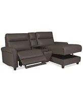 Thandler Zero Gravity Leather Sectional Collection Created For Macys