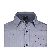 Luchiano Visconti Men's Blue with stripe Long sleeve