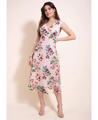Alie Street London Women's Grace V-Neck Sleeveless Midi Dress