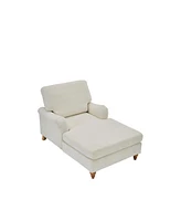 Modern Mid-Century Indoor Oversized Chaise Lounger Comfort Sleeper Sofa with Soild Wood Legs