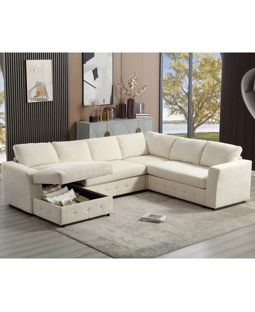 110" Oversized Modular Sectional Sofa, Chaise & Storage
