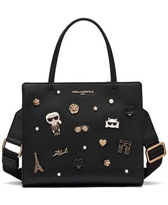Karl Lagerfeld Paris Maybelle Satchel with Pins