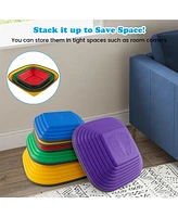 6 Pieces Kids Stepping Stone Square Balance Blocks Indoor Outdoor