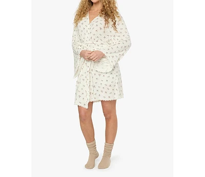 WeWoreWhat Women's Lace Trim Robe