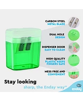 Pencil Sharpener Dual Hole Manual Yellow, Jumbo Crayon Sharpener w/Cover & Bin, Handheld Pencil Sharpeners for Large & Standard Pencils, 1 Pc –