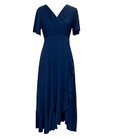 Alie Street London Women's Waterfall V-Neck Short Sleeve Midi Dress
