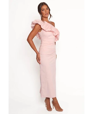 Petal and Pup Women's Eliya One Shoulder Frill Maxi Dress