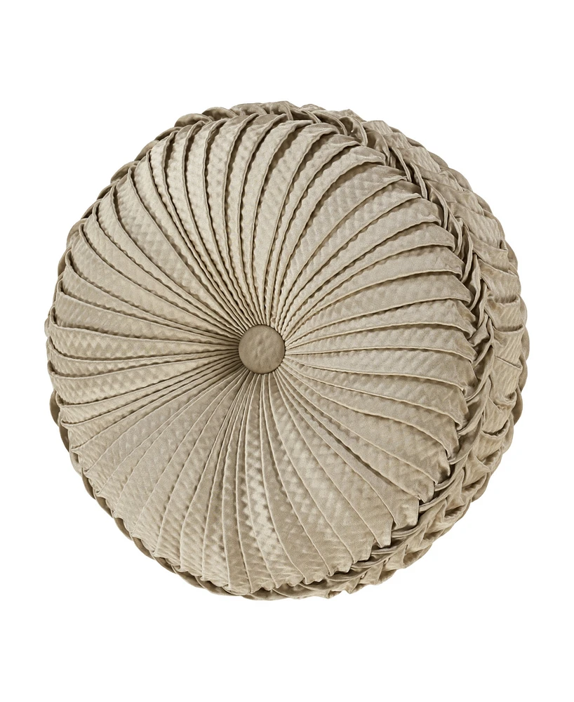 J Queen New York Gold Coast Tufted Decorative Pillow, 15" Round