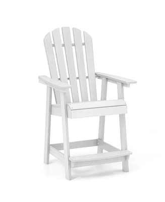 Hdpe Patio Chair with Armrest and Footrest for Indoor Outdoor