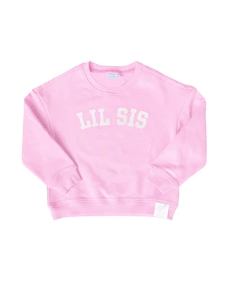 Bits & Bows Girls Lil Sis Cotton Crewneck Sweatshirt