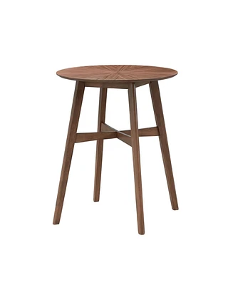 31.5 Inch Oversize Round Bar Table, Wooden High Top Kitchen Dining Table for Pub,Living Room,Restaurant,Cocktail Bar,Walnut