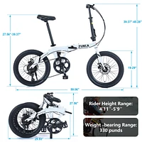 20" Folding Bike Aluminium Alloy Frame 8 Speed City Bike
