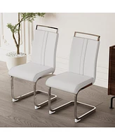 Upholstered C-leg Modern Dining Side Chair (Set of 2)