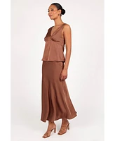 Petal and Pup Women's Nellie Satin Midi Skirt