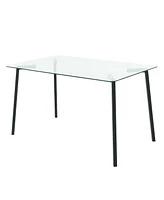 Black and Glass Dining Table Set for 5
