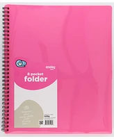 Poly 8 Pocket Organizer File Folder Letter Legal Document Perfect for Office, College, School and More (Pink) - by Emraw
