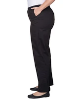 Alfred Dunner Plus Mid-Rise Straight Leg Short Length Casual Pants