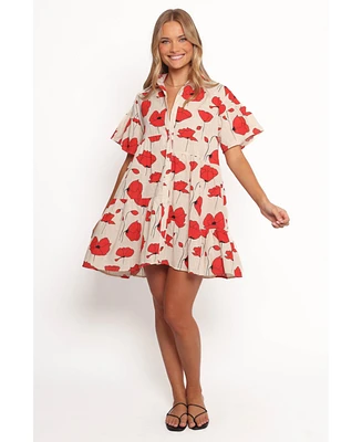 Petal and Pup Women's Peachy Mini Linen Dress
