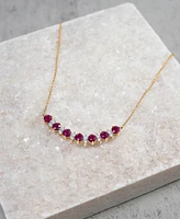Ruby (1-1/2 ct. t.w.) & Diamond (1/4 ct. t.w.) 17" Collar Necklace in 14k Gold