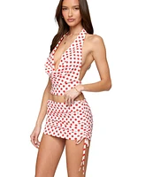 Edikted Women's Zoe Polka Dot Cowl Neck Top