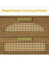 Tribesigns 3-Drawer Rattan Night Stand Side Table, Accent Bedside Tables End Table for Bedroom and Small Spaces, Easy Assembly (1)